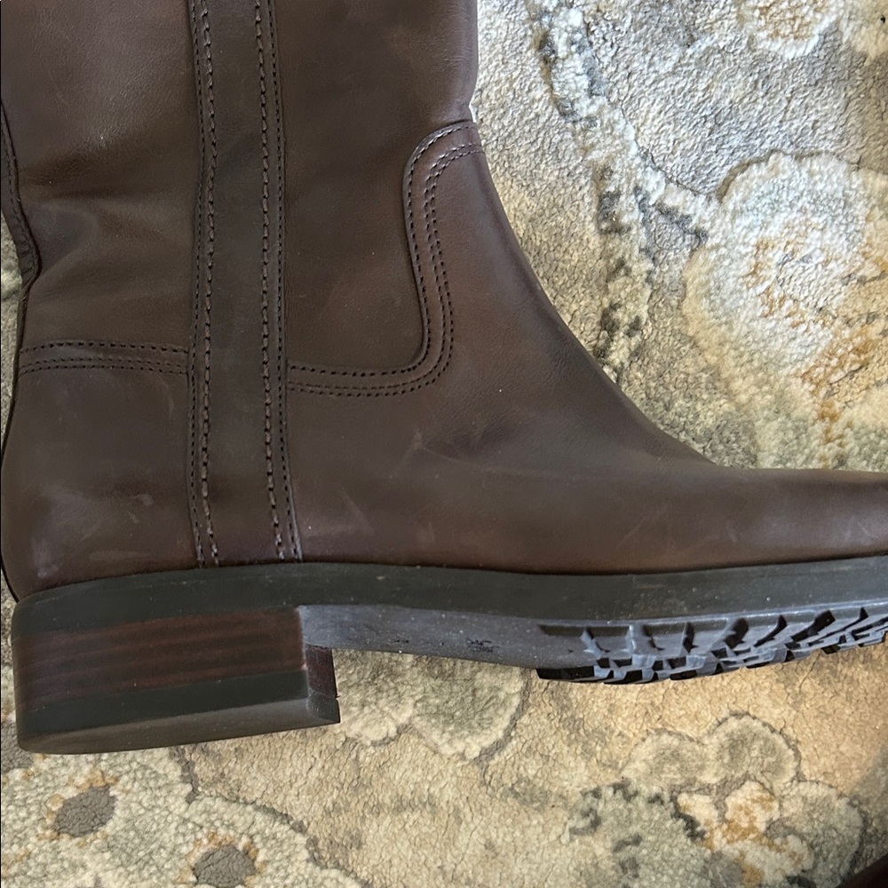 Coach Easton Semi Matte Calf Boots in Chestnut - Picture 3 of 11